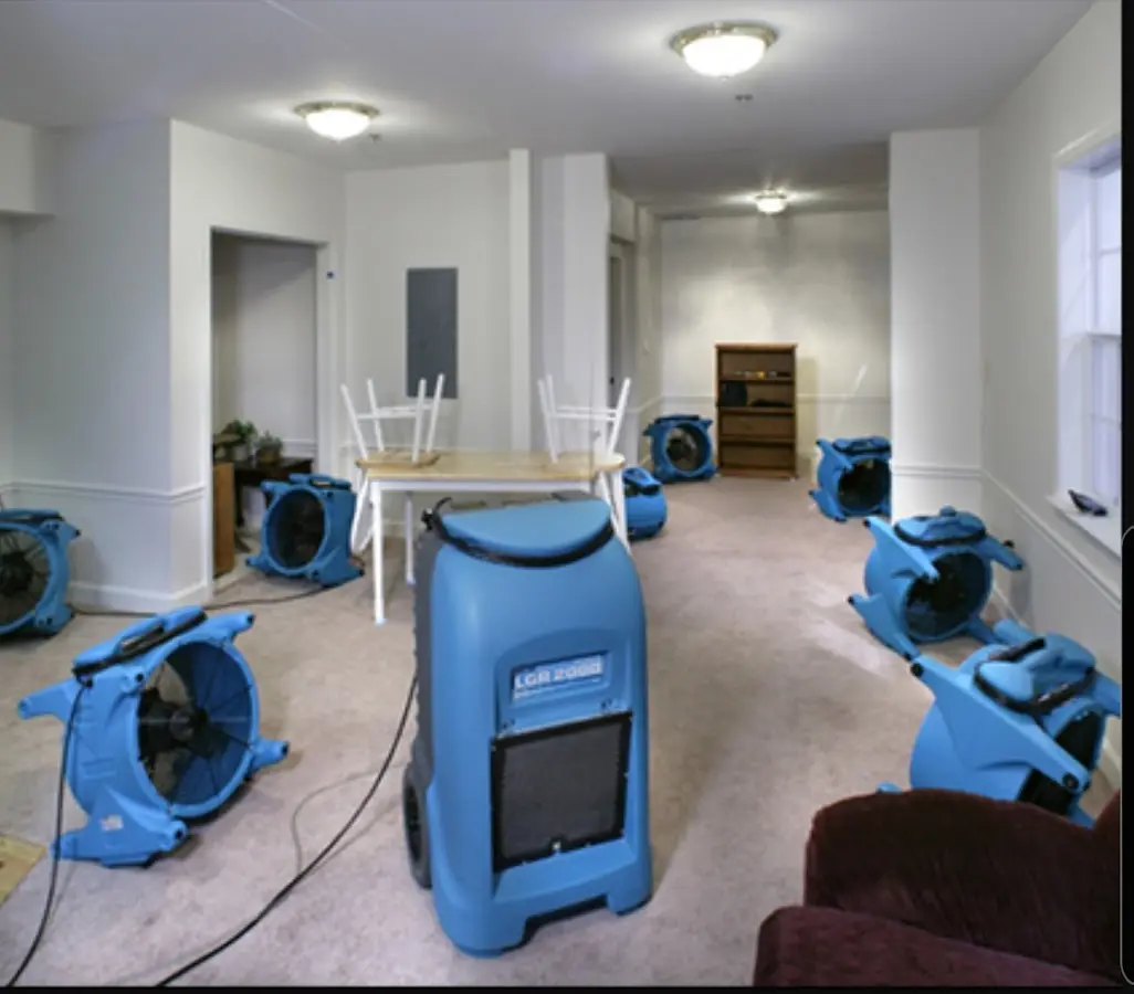 Air movers and dehumidifier setup for Water Extraction & Removal in Dakota Ridge